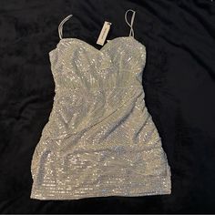 Gorgeous Lucy In The Sky Sequin Silver Dress. Size L. Never Worn! So Flattering Mini! Perfect For Homecoming, Parties, Cocktails. Fitted Dress For Summer Holiday Party, Fitted Mini Dress With Spaghetti Straps For Holiday Party, Fitted Mini Dress For Summer Holiday Party, Fitted Sequin Dress For Holiday Party In Summer, Sequin Silver Dress, Dresses Lucy In The Sky, Lucy In The Sky Dress, Chic Fits, Silver Dresses