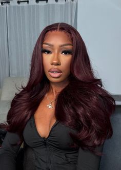 Lace Front Wigs Hairstyles, Colored Hairstyles, Wigs Hairstyles, U Part Wigs, Burgundy Hair