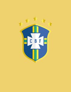 a yellow and blue logo with stars around it on a yellow background that says cbf