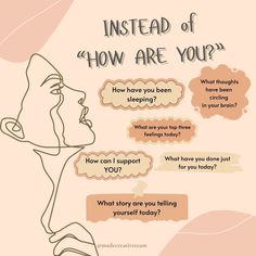 an illustrated poster with the words instead of how are you?