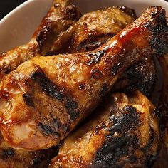 grilled chicken wings in a white bowl