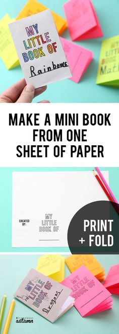 make a mini book from one sheet of paper