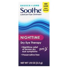 Bausch + Lomb, Soothe, Lubricant Eye Ointment, Nighttime, 1/8 oz (3.5 g) Dry Eye Symptoms, How To Relieve Migraines, Dry Eyes Relief, Irritated Eye, Eye Vitamins, Dry Eye, Eye Drops, Sensitive Eyes, Contact Lens