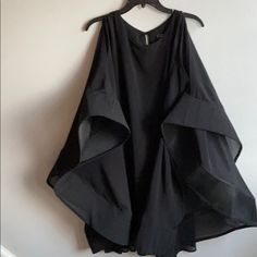 Absolutely Fabulous, Cold Shoulder, Large Sheer Bat Wing Sleeves, Straight Dress With Lining. Never Worn Too Large For Me, I Am Too Short For It (5’1”). Great For A Taller Person And Size 6/8/10. Please No Low Balling Black Flowy Mini Dress For Party, Elegant Black Batwing Sleeve Dress, Bat Wings Dress, Gothic Black Dress With Asymmetrical Hem, Black Asymmetrical Pleated Dress, Black Oversized Dress With Asymmetrical Hem, Tall Person, Bat Sleeve, Absolutely Fabulous