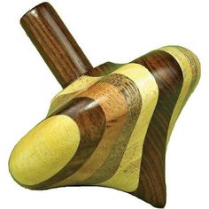 a wooden mallet with two different colors on it