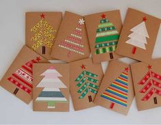 six christmas cards with different designs on them