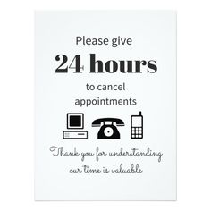 24 hour cancellation policy LG Hair Salon Quotes, Hair Salon Marketing, Hairstylist Quotes, Salon Suites, Hair Quotes, Paper Types