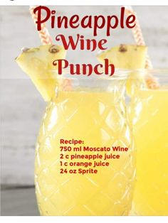 Wine Punch Recipes, Pineapple Wine, Wine Punch, Punch Drinks, Punch Recipe