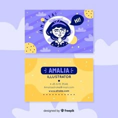 Plantilla de tarjeta de visita con personaje kawaii dibujado a mano | Vector Gratis Business Card Illustrators, Graphic Design Business Card Ideas, Illustrator Business Cards, Kawaii Business, Illustration Business Cards, Cute Business Cards, Art Business Cards, Business Car, Qr Code Business Card