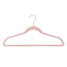 a pink plastic hanger on a white background