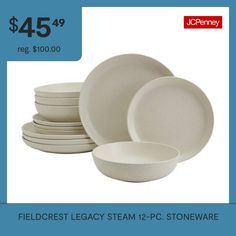 a set of white dinnerware with the price $ 45 95 reg $ 100 00