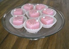 pink and white chocolates on a glass plate