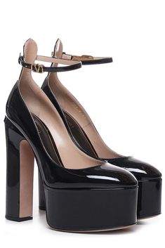 Valentino Tan-go Round Toe Platform Pumps Valentino Platform Heels, Valentino Heels, Fashion Shoes Heels, Valentino Black, Mens Designer Shoes, Valentino Shoes, Aesthetic Shoes, How To Make Shoes, Platform Pumps