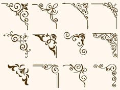 a set of different decorative designs