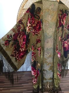 Moda Kimono, Green Kimono, Kimono Floral, Burnout Fabric, Velvet Kimono, Fringe Kimono, Mode Abaya