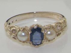 Dorothy Dandridge, Vintage Style Rings, Natural Blue Sapphire, Dream Jewelry