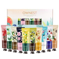 PRICES MAY VARY. 【10 colors Hand Cream】Ownest Plant Essence Fragrance Hand Cream –10 Pleasant Fragrances: Moringa, Cherry Blossom, Gardenia，Green Tea, Rose, Avocado, Honey, Milk, Berry, Shea butter. Pick and choose your favorite scent based on your mood at the moment from our 10 natural fragrances. 【Natural】 Luxurious Natural Ingredients. Featuring fresh-cut fragrances of botanicals , shea butter, sweet almond oil, aloe. This rich, deeply hydrating and moisturizing hand cream leaves hands silky- Dry Hand Skin, Moisturizing Hand Cream, Natural Hand Cream, Hand Cream Gift Set, Butter Tea, Honey Milk, Travel Gift Set, Skin Dryness, Gift Kit