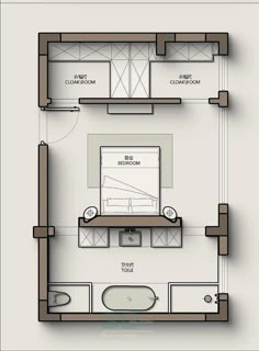 the floor plan for a small bathroom