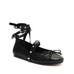 Luxury Ballet Flats With Studded Rubber Outsoles, Black Lace Shoes Flats, Holy Chic, Find Yourself, Classic Silhouette, Leather Flats, Black Flats, Sock Shoes, Cow Leather