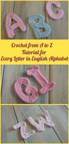 crochet from 1 to 2 letters for every letter in english alphabet