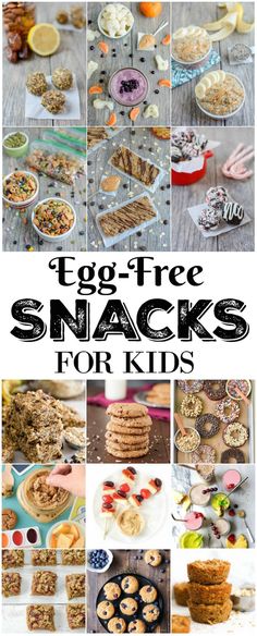 egg - free snacks for kids to make with the help of their mother and father