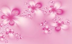 an abstract pink background with flowers and stars