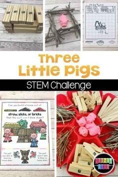 Three Little Pigs Activities Preschool, 3 Little Pigs Activities, Theme For Preschool, Three Little Pigs Story, Preschool Construction, Fairy Tales Preschool, Learning Kindergarten, Stem Activities Preschool