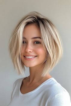 22. Layered Bob with Light Ash Blonde (Layered Hairstyles For Thin Hair) - Layered Hairstyles For Thin Hair Modern Layered Bob, Short Layered Bob, Blonde Layered Hair, Hair Layered, Embrace Natural Beauty, Blonde Layers, Layered Hairstyles, Choppy Bob Hairstyles, Light Ash Blonde