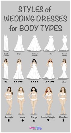 the types of wedding dresses for body type women in their twenties's fashions