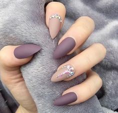 nails, beauty, and matte image Purple Nail Art Designs, Prom Nail Designs, Nails Grey, Purple Nail Art, Nagellack Trends, Manicure Tips, Her Nails