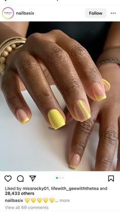 Nude Nails With Color Design, Half Nail Design Ideas, Color Acrylic Nail Designs, Nails With Charms Black, School Nails Short, Trendy Nails Yellow, Back To School Nails Short, Coils On Natural Hair, Nails For Dark Skin