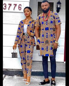 Match with your spouse in this African clothing set for stylish couple, perfect occasions like wedding, dinner date, anniversaries and many more.  It can be made in other fabric. The couple sets is 💯 percent handmade. It is made with 💯 percent cotton fabric. Also let us know if needed for an event,so we can hesitating up and send your dress quickly. It can also be made with different African print,so feel free to make your choice of fabric from our listing above. PLEASE NOTE: We also accept cu Elegant Blue Matching Set, African Outfits Men, Ankara Couple Outfit, African Couple, Outfit Couple, Couples African Outfits, Couple Matching Outfits, African Wear Styles For Men, Latest African Men Fashion