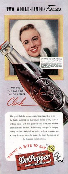 an advertisement for dr pepper's coca - cola with a woman holding a bottle