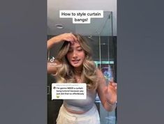 How to style curtain bangs - YouTube Teen Curtains, Cute Messy Hairstyles, Kid Hair, Curls For Long Hair, Short Curtains, After Bath, From Tiktok, How To Style Bangs, How To Make Curtains