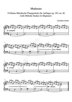 sheet music with the words moderno written in black and white, on top of it