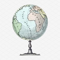 a drawing of the earth on a pedestal