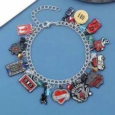 a bracelet with many different charms on it