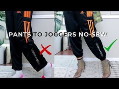 How To Make Pants Into Joggers, How To Make Jogger Pants, Taper Pants Diy, How To Turn Wide Leg Pants Into Joggers, Add Elastic To Pant Leg, Joggers Too Long Hack, How To Put Elastic In Bottom Of Pants, How To Taper Wide Leg Pants, Diy Scrub Pants