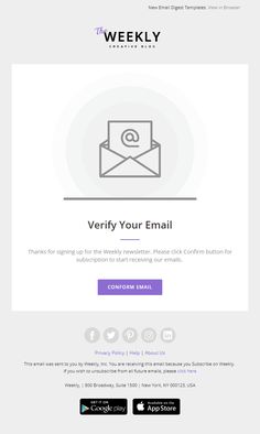 the email page for weekly mail