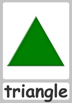 a green triangle with the word triangle in black and white text below it that says triangle