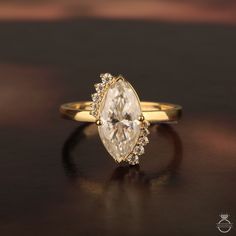 a close up of a ring on a table