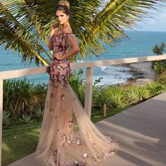 dressydances on Storenvy Luxury Floral Print Evening Dress For Prom Season, Off The Shoulder Prom Dresses, Blush Bride, Custom Size Dresses, Custom Dresses, Fancy Dresses, Dream Dress, Mermaid Formal Dress, Pretty Dresses