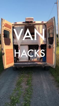 an open van with the words van hacks on it