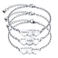 PRICES MAY VARY. 👩‍👩‍👧 PERSONALIZED BRACELETS --- You could custom the names on the bracelets by clicking the 'Customize Now' button, making the unique bond bracelets for your sisters or best friends. 👩‍👩‍👧 MEANINGFUL --- The personalized bracelets are a token of love for your friends and families. When you people are far apart, it is as "Distance Bracelets" to make you feel the hearts connect together, the love never weakens. 👩‍👩‍👧 SIZE AND COLOR - We offer 4 different sets to choose, Bff Bracelets For 2, Names For Women, Bracelets Bff, Bond Bracelet, Distance Bracelets, Bff Bracelets, Women Friendship, Gifts For Your Sister, Bracelets Set