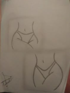 a drawing of a woman's stomach and bra