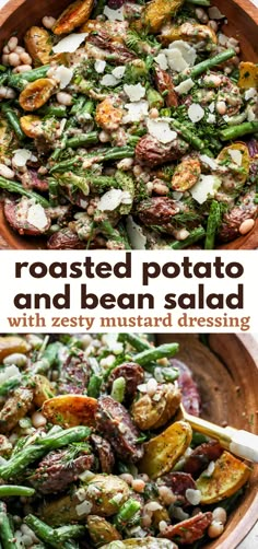 roasted potato and bean salad with zesty mustard dressing is an easy side dish that's ready in under 30 minutes