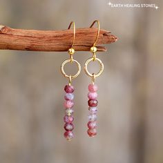 Unconditional Love Tourmaline Earrings Bohemian Gemstone Beads Earrings, Diy Jewelry With Beads, Bohemian Jewelry Diy, Natural Stones Jewelry, Anting Manik, Womens Earrings, Message Cards, Earrings Dangling, Beaded Earrings Diy