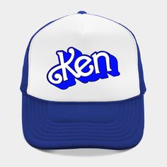 Ken in the style of Barbie in blue and white -- Choose from our vast selection of Trucker hats to match with your favorite design to make the perfect custom graphic Hat. Customize your color! For men and women. Retro Blue Hat For Streetwear, Fun Blue Snapback Hat With Flat Brim, Fun Blue Snapback Baseball Cap, Blue Hats With Letter Print For Streetwear, Blue Letter Print Hats For Streetwear, Hip Hop Style Blue Baseball Cap, Fun Blue Flat Brim Baseball Cap, Blue Flat Brim Hat With Letter Print, Fun Blue Trucker Hat With Letter Print