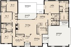 the floor plan for a house with two garages and an attached living room area