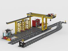 a lego train station is shown in this image